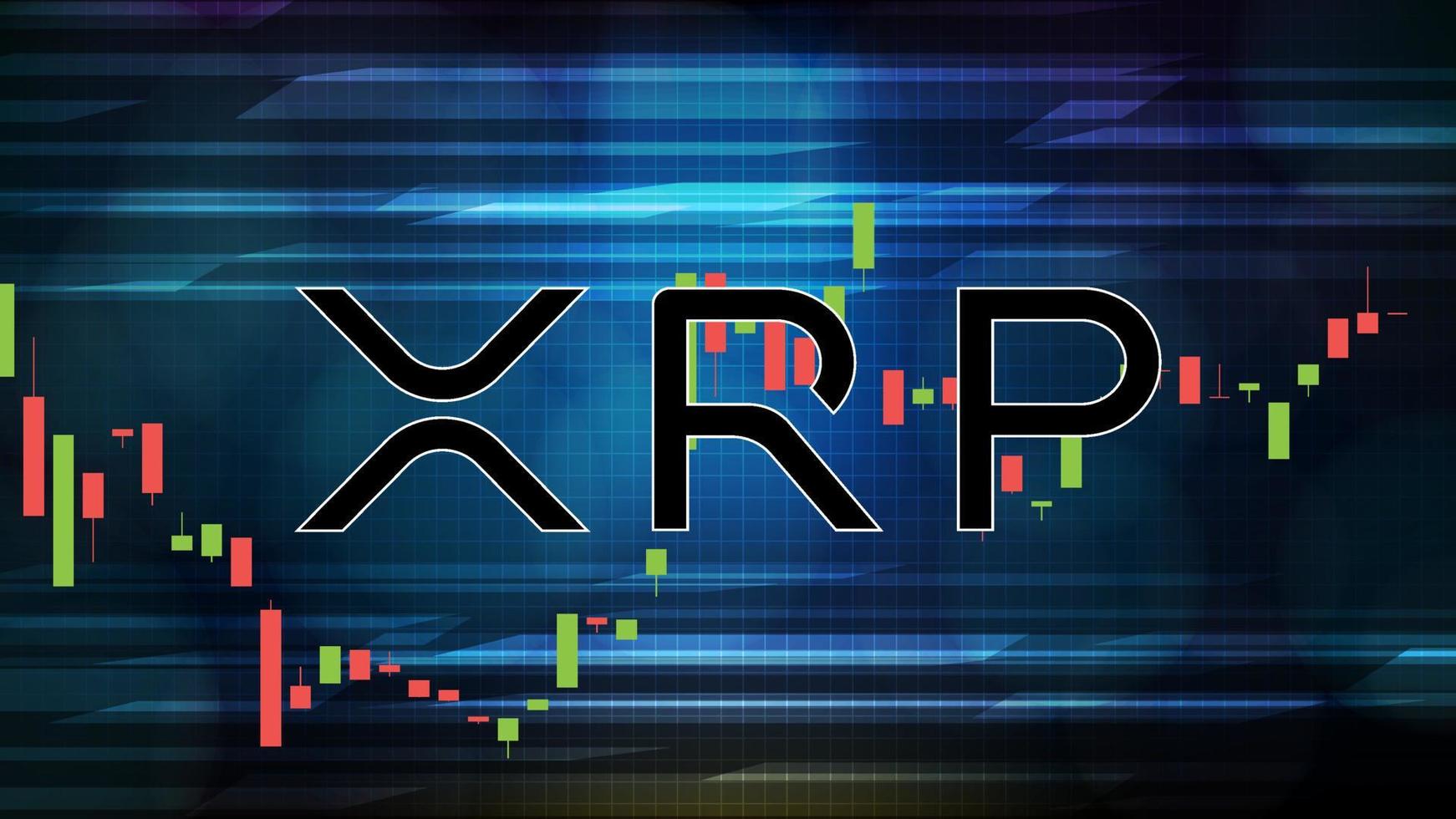 abstrakter futuristischer technologiehintergrund der digitalen kryptowährung der xrp-welligkeitspreisdiagrammmünze vektor