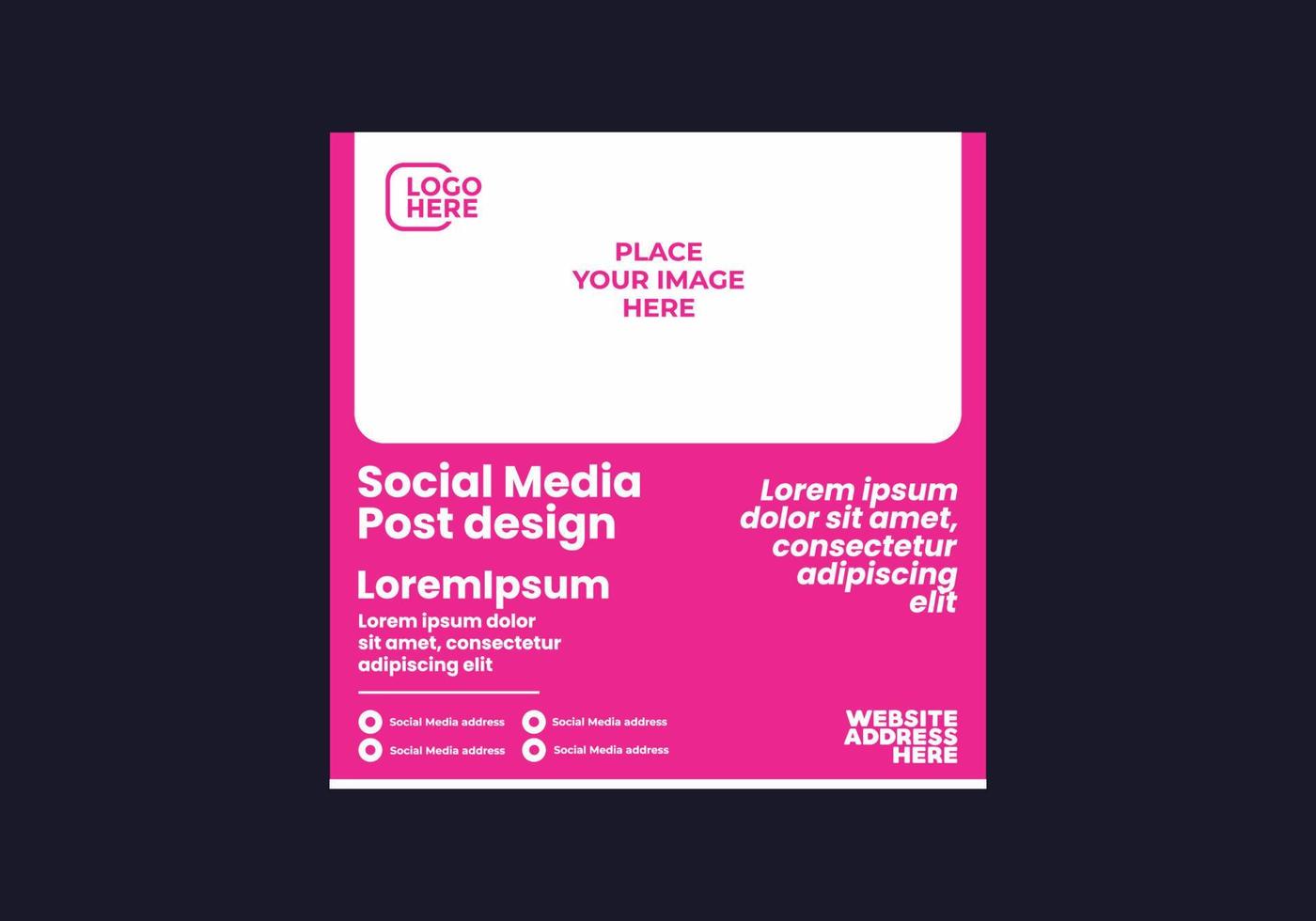 buntes Social-Media-Post-Design vektor