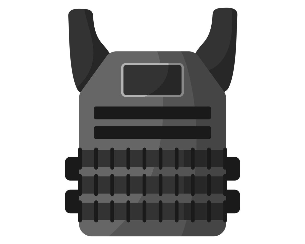 schwarze Schutzwesten für Militär oder Polizei oder kugelsichere Westen zum Schutz vor Schusswaffen. vektor