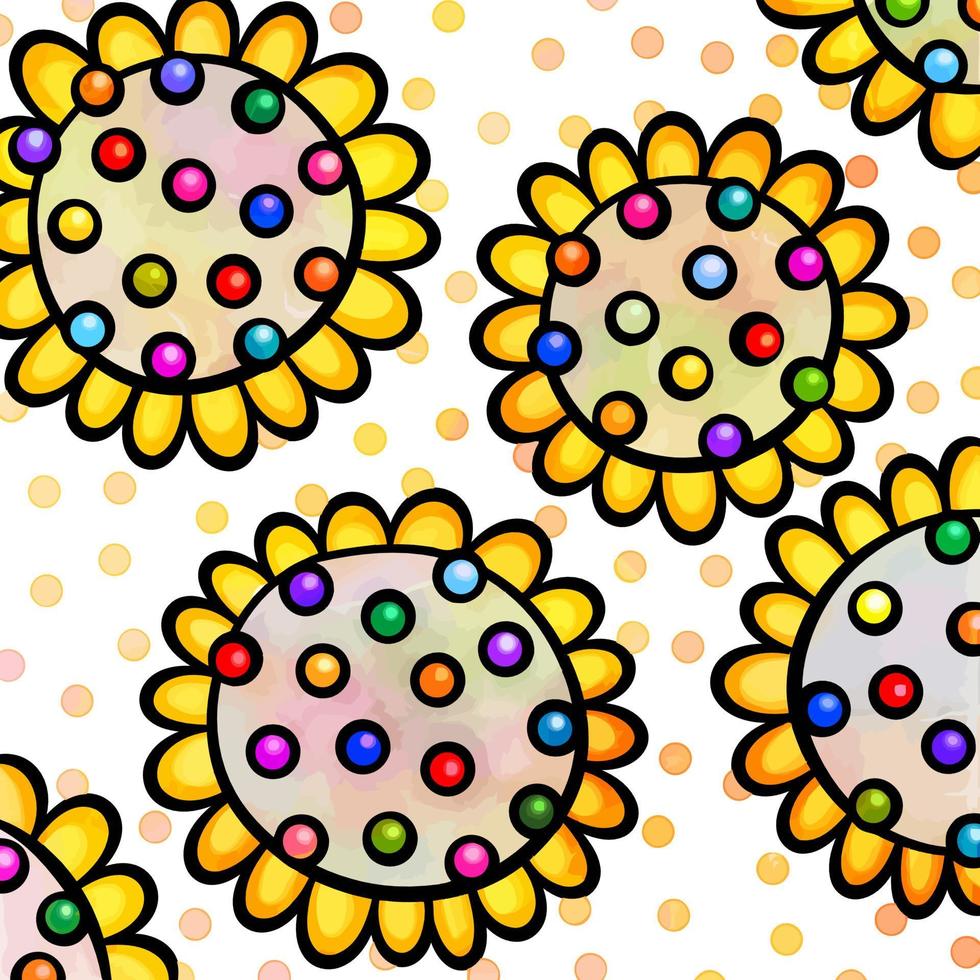gelbe Gänseblümchen-Aquarell-Shabby-Chic-Blumen vektor