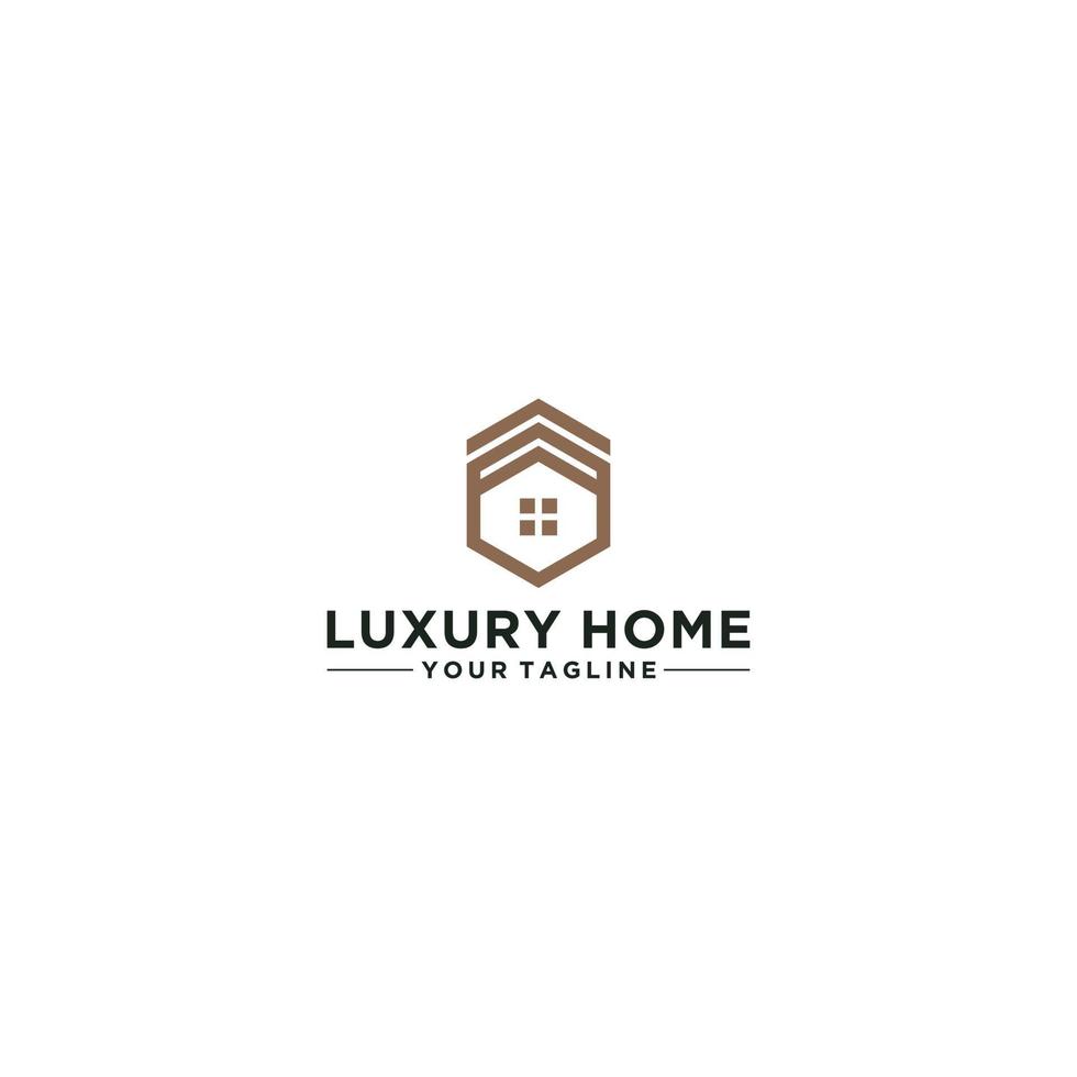 Luxus-Home-Logo-Vorlage auf weißem Hintergrund vektor