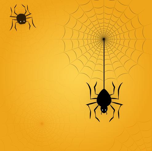 Halloween bild med spindel och web vektor