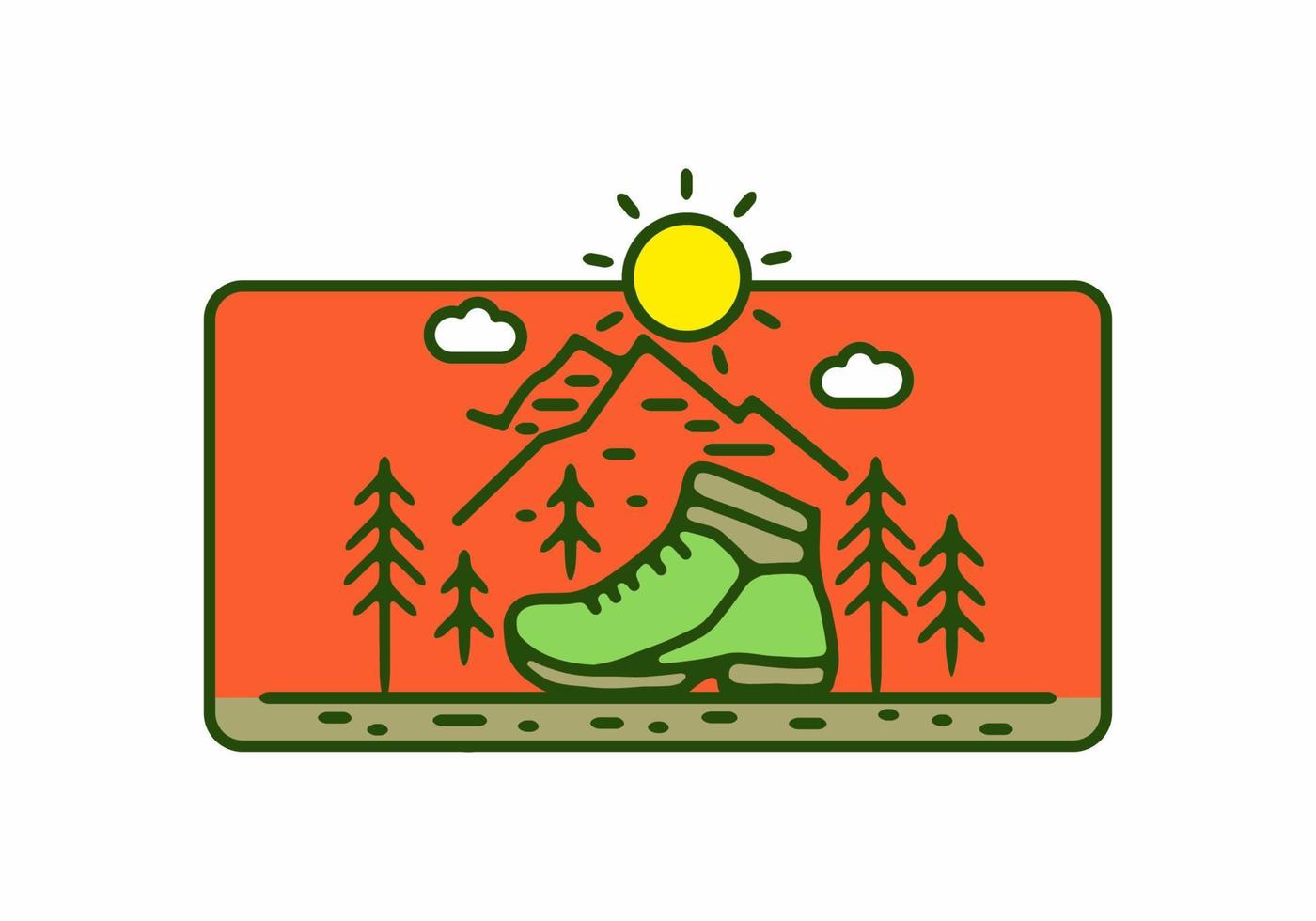 Strichzeichnungen Illustration von Outdoor-Schuhen vektor