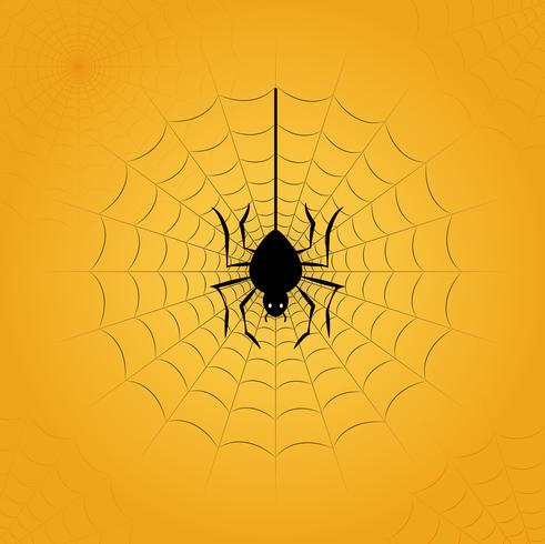 Halloween-Spinne im Netz vektor