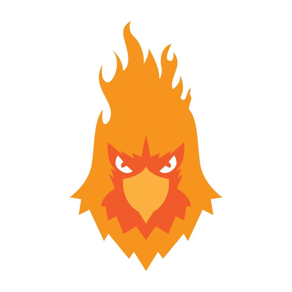 Gesicht Adler auf Feuer Logo Design Vektorgrafik Symbol Symbol Illustration kreative Idee vektor