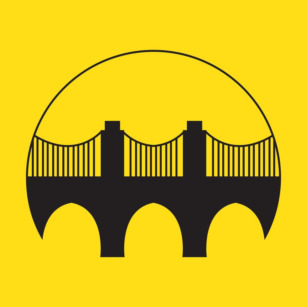 cirkel modern bridge lake logo design vektor grafisk symbol ikon tecken illustration kreativ idé