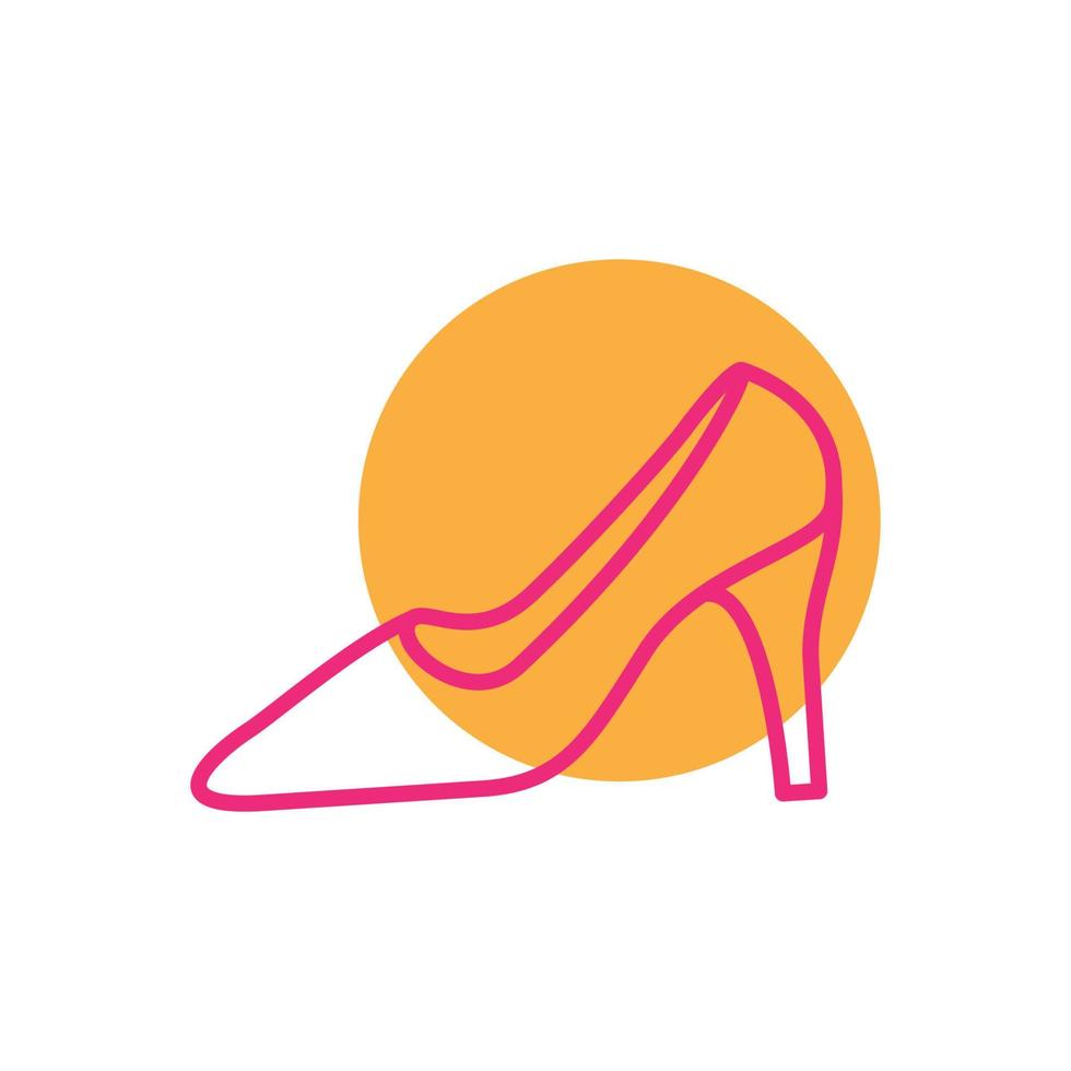 Frau oder Mädchen Schuhe Linie Logo Symbol Symbol Vektorgrafik Design Illustration vektor