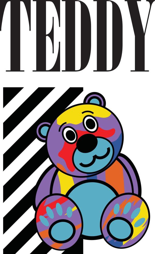 Teddybär-T-Shirt-Design zum Drucken bereit vektor
