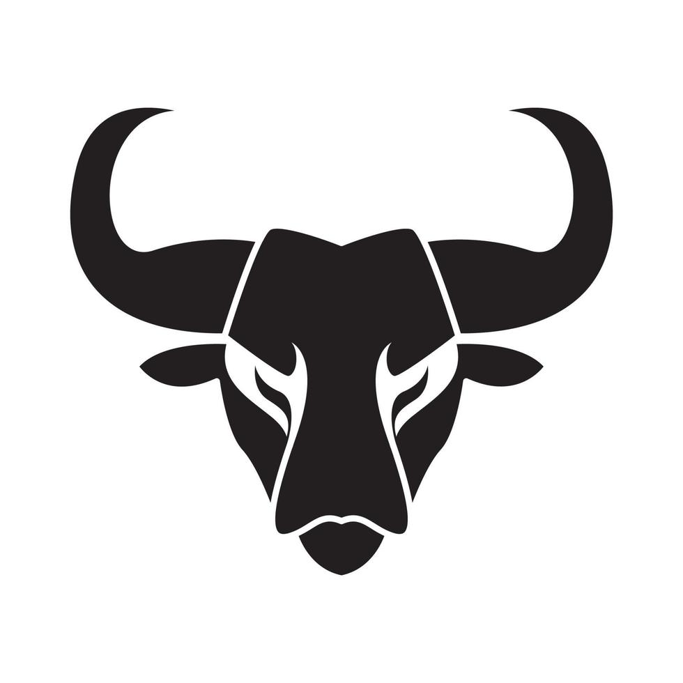 gesicht schwarz kuh stark logo design vektorgrafik symbol symbol zeichen illustration kreative idee vektor