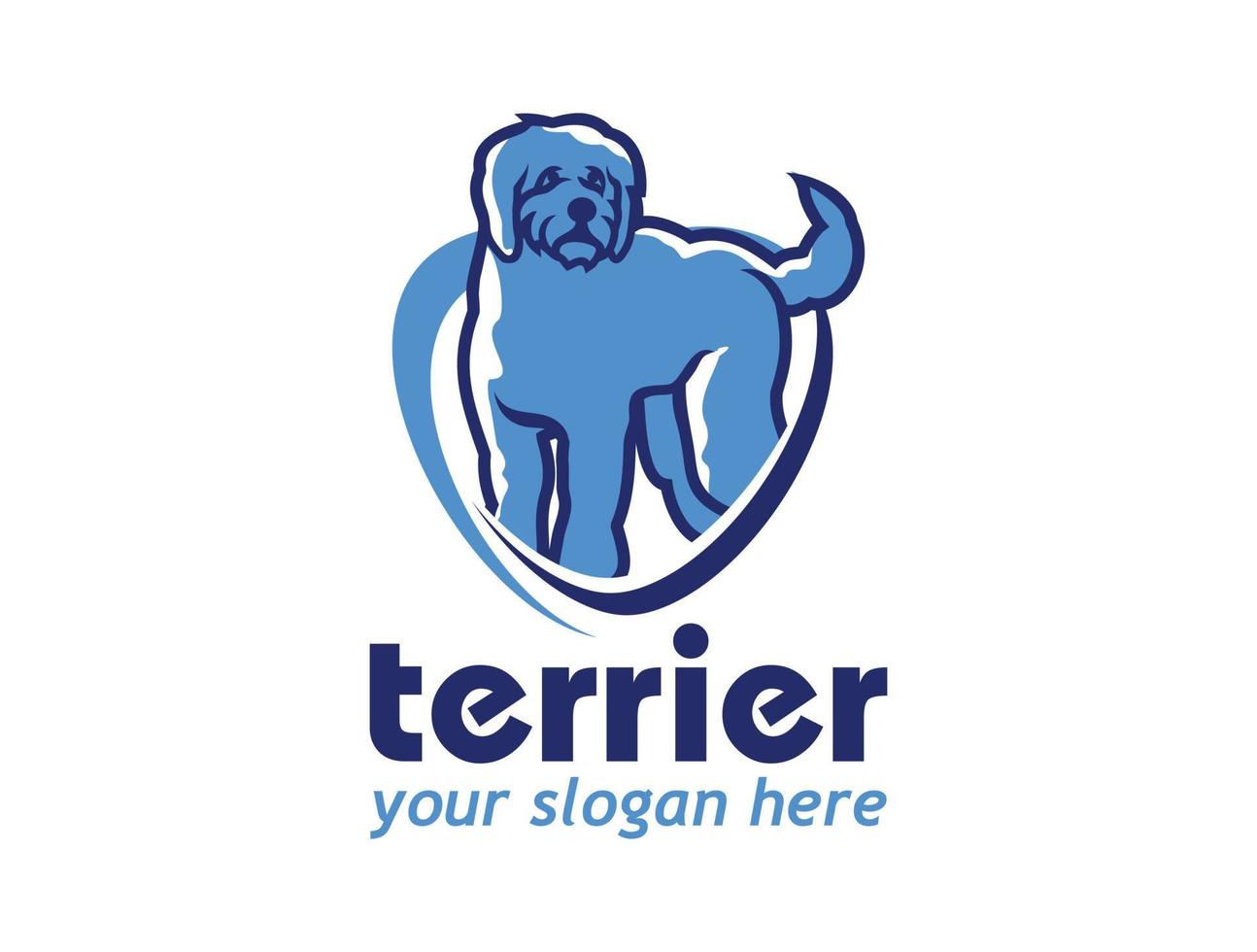 terrier hund husdjur veterinär butik logotypdesign vektor