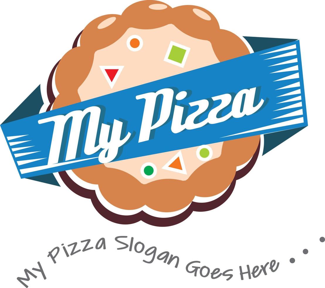pizza vintage mat restaurang logotyp vektor