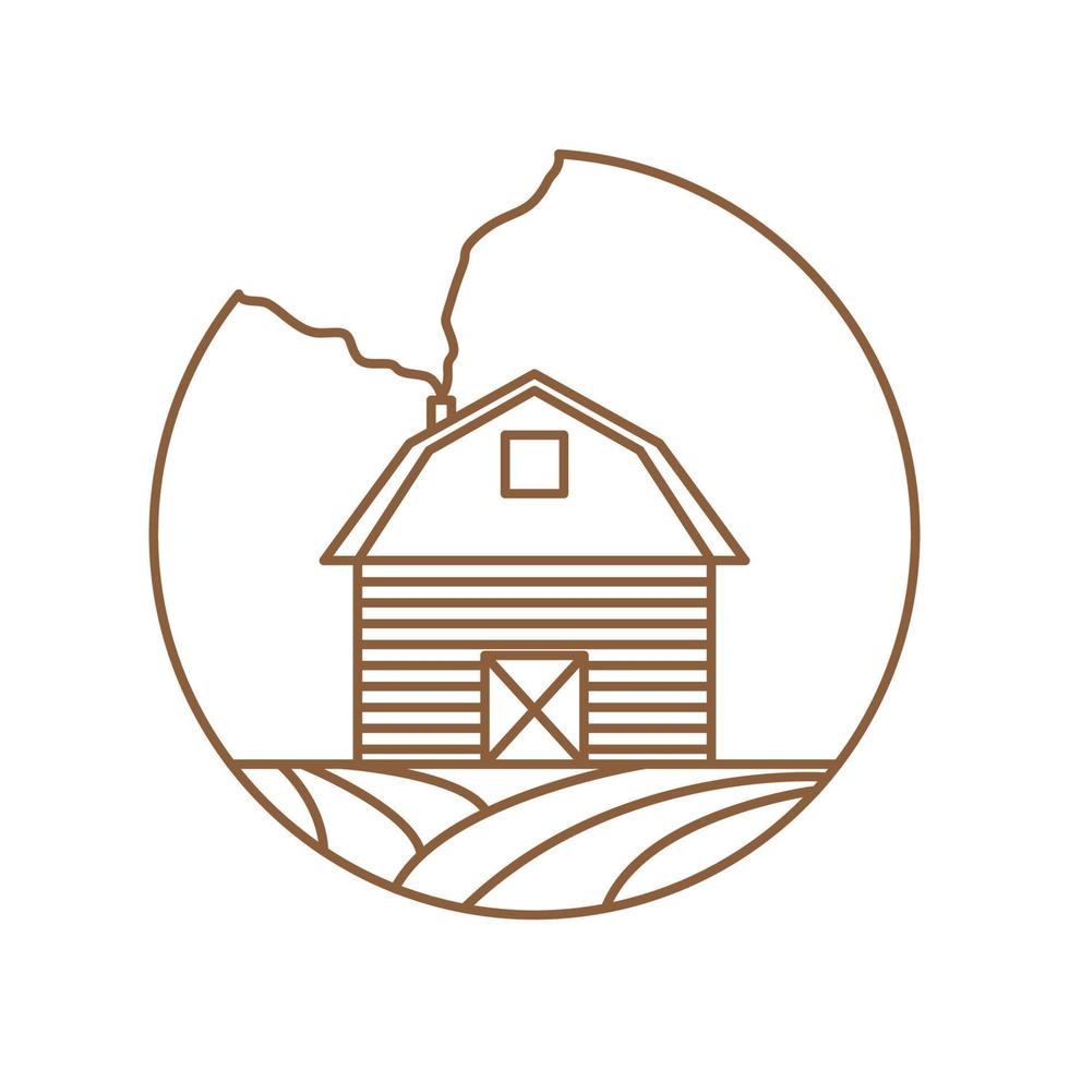 Hipster Bauernhaus oder Lager Logo Symbol Symbol Vektorgrafik Design Illustration Idee kreativ vektor