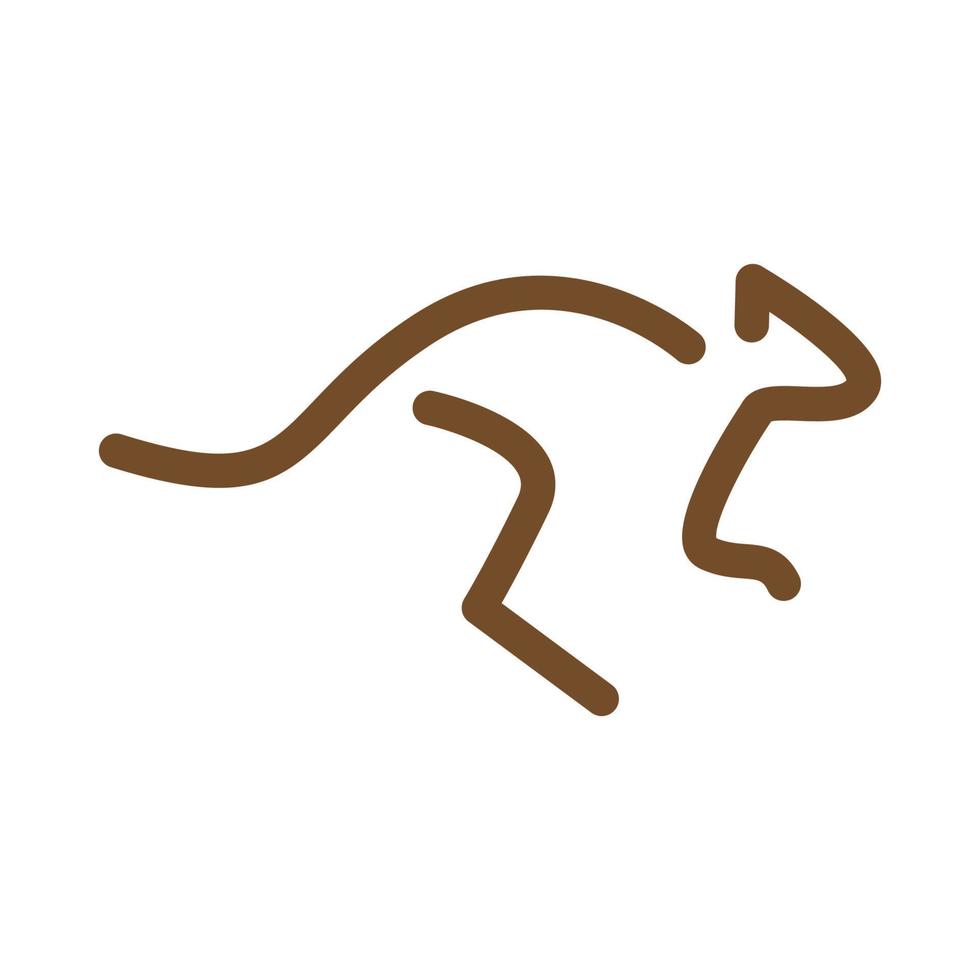 einfache linie tier känguru springen logo design vektorgrafik symbol symbol zeichen illustration kreative idee vektor