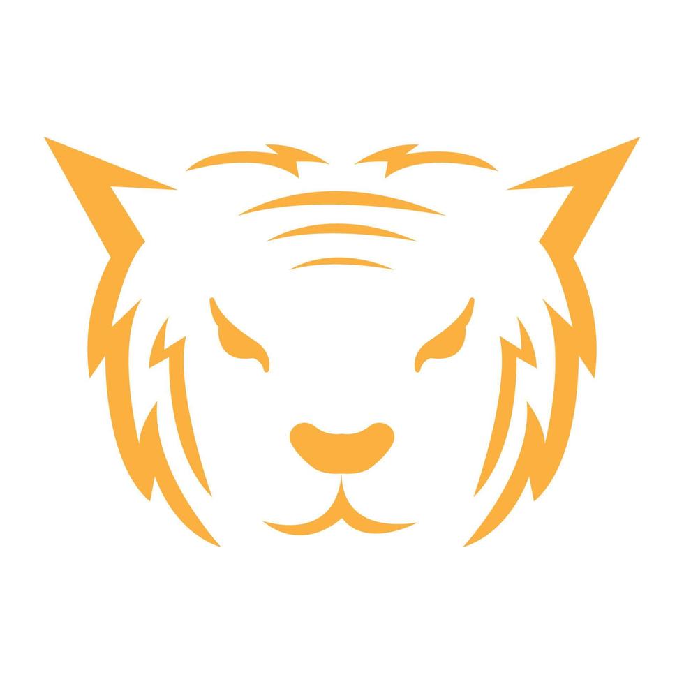 orange gesicht tiger minimalistisch logo design vektorgrafik symbol symbol zeichen illustration kreative idee vektor