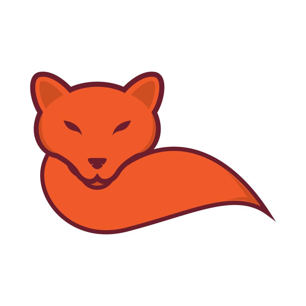 Orangenkopf Fuchs mit langem Schwanz Logo Design Vektorgrafik Symbol Symbol Zeichen Illustration kreative Idee vektor