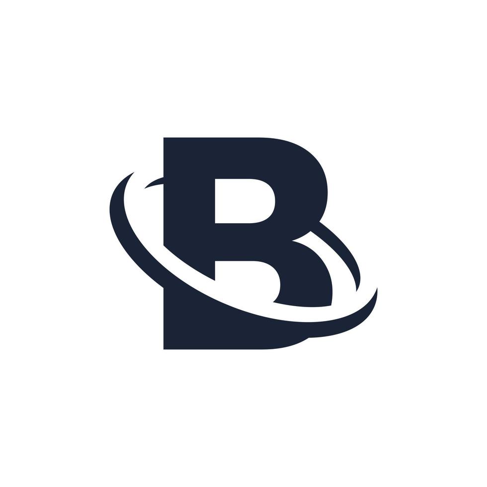 bokstaven b logotyp initial med cirkelform. swoosh alfabetets logotyp enkel och minimalistisk vektor
