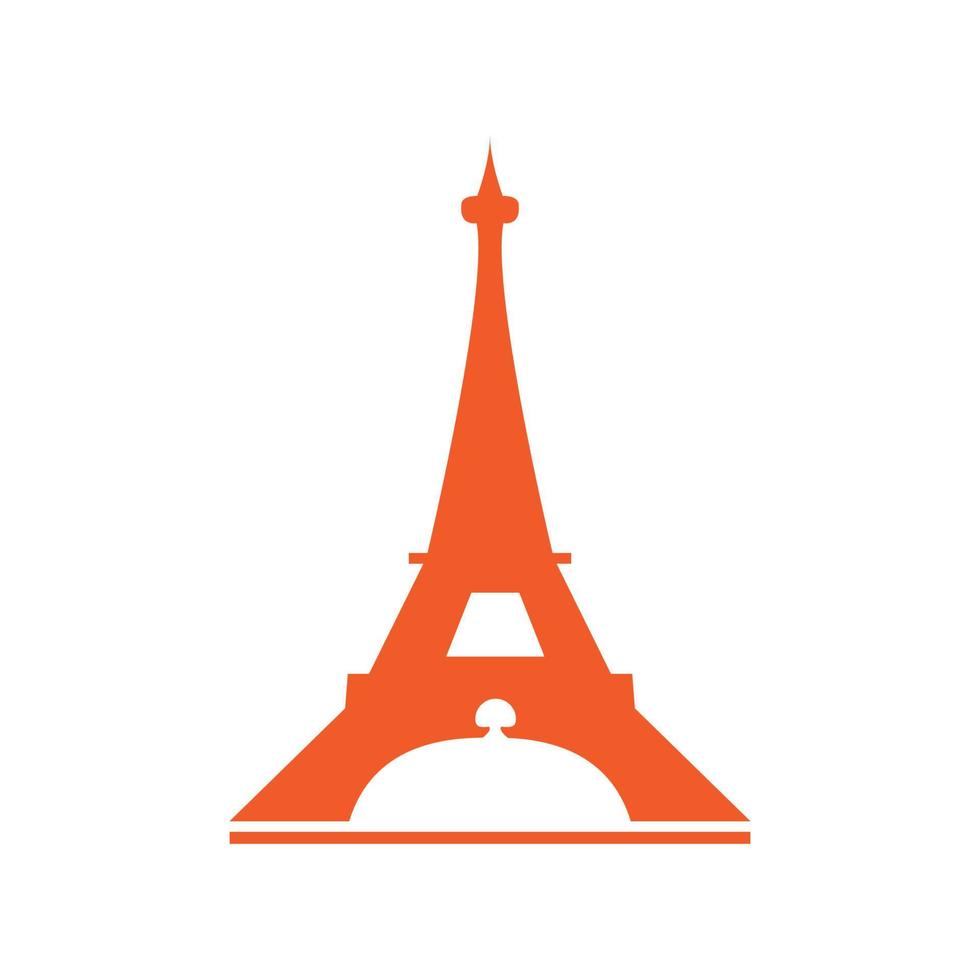 eiffelturm paris symbol mit dessert essen oder restaurant logo design vektor