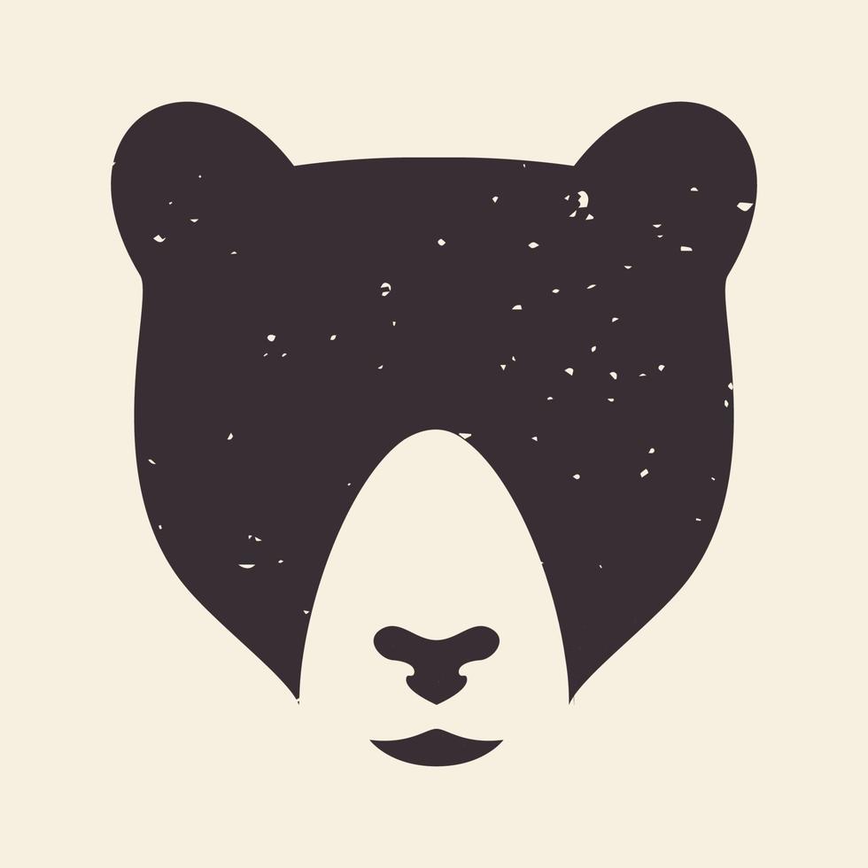 ansikte huvud björn honung vintage logotyp symbol ikon vektor grafisk design illustration idé kreativa