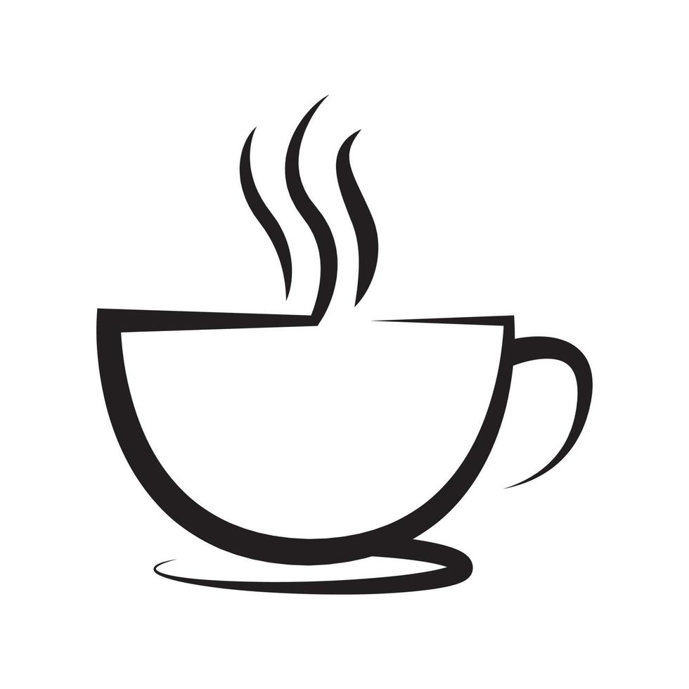 minimale tasse kaffeegetränk mit dampf logo design vektorgrafik symbol symbol zeichen illustration kreative idee vektor