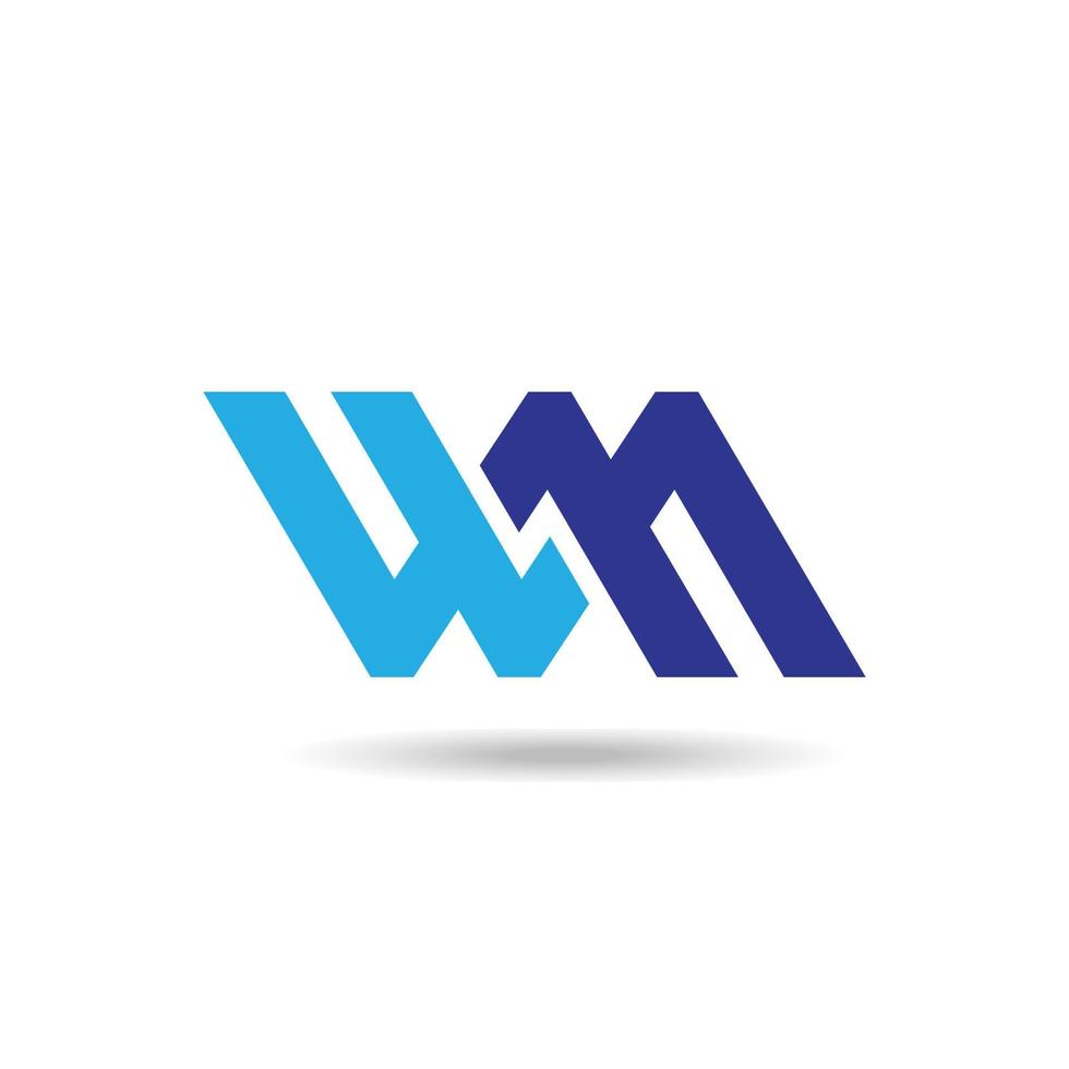 Buchstabe wm Logodesign und Vektorbild vektor