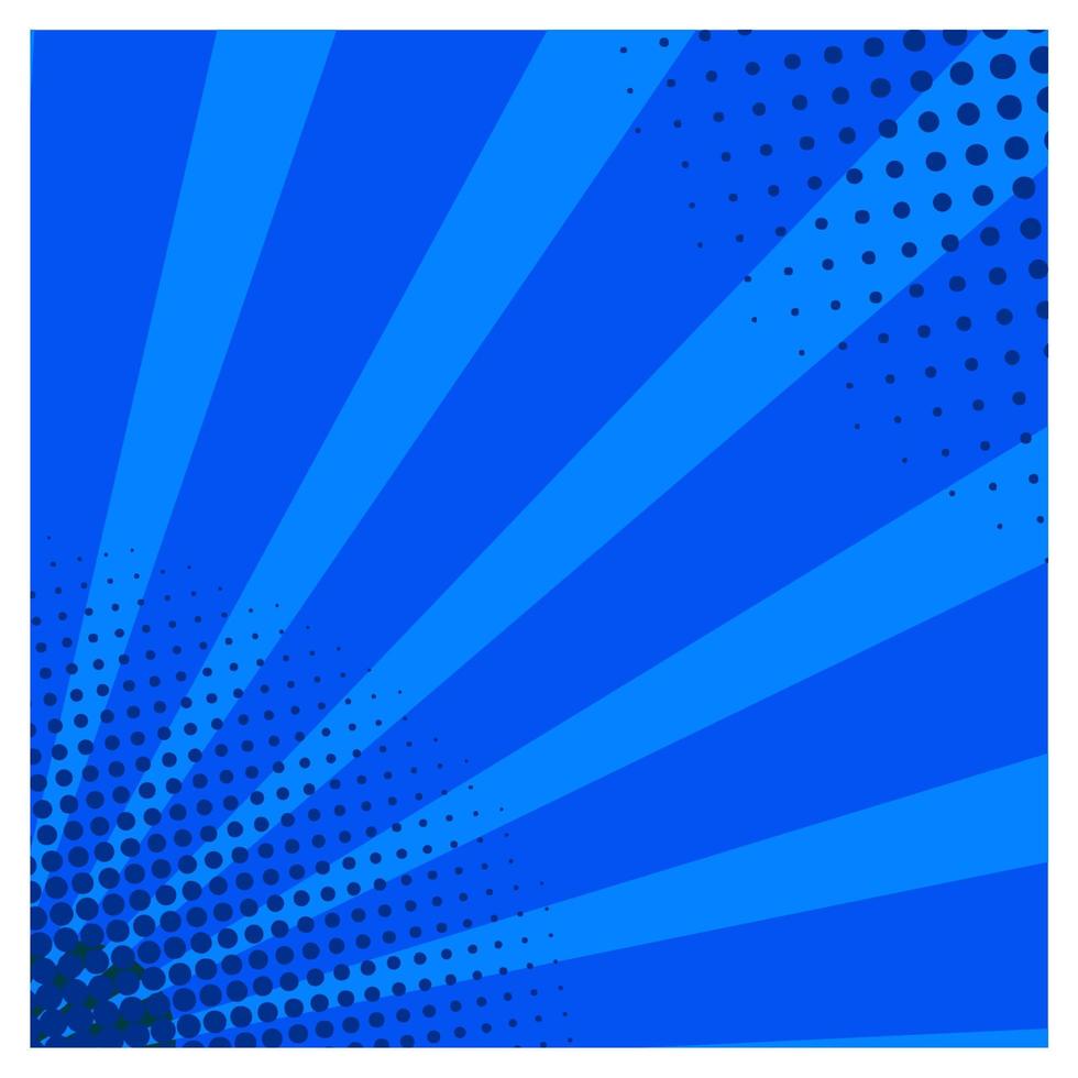 blauer Comic-Burst-Hintergrund mit Halbton vektor