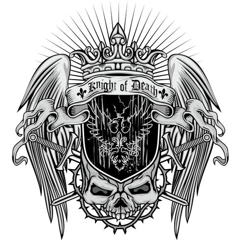 aggressives Wappen mit Totenkopf vektor