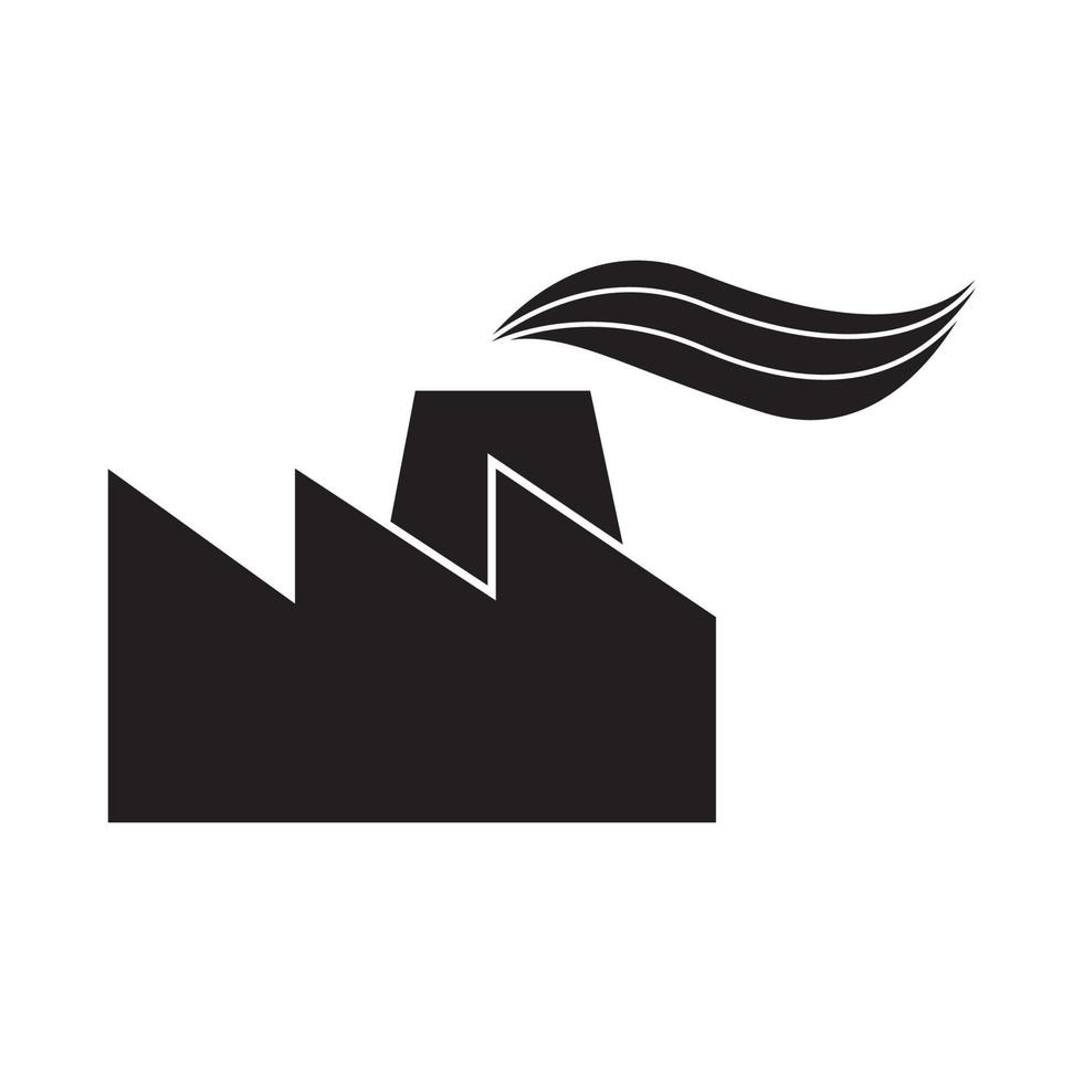 minimalistisk form fabrik med rök logotyp symbol ikon vektor grafisk design illustration idé kreativ