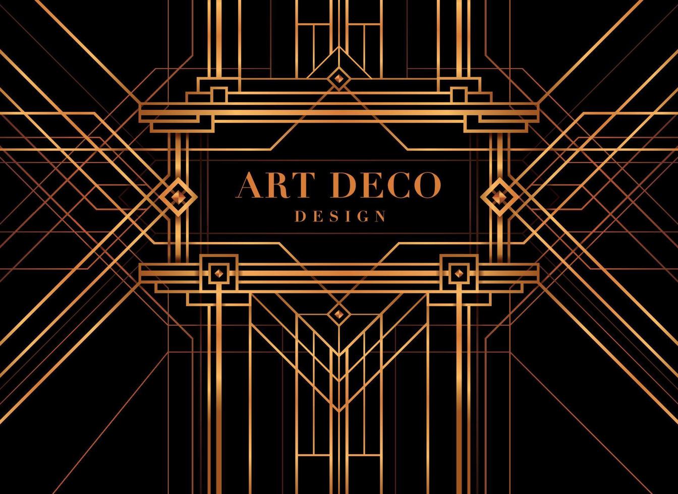 abstrakt guld geometrisk, fantastisk gatsby deco stil, art déco inbjudningskort design, vektor