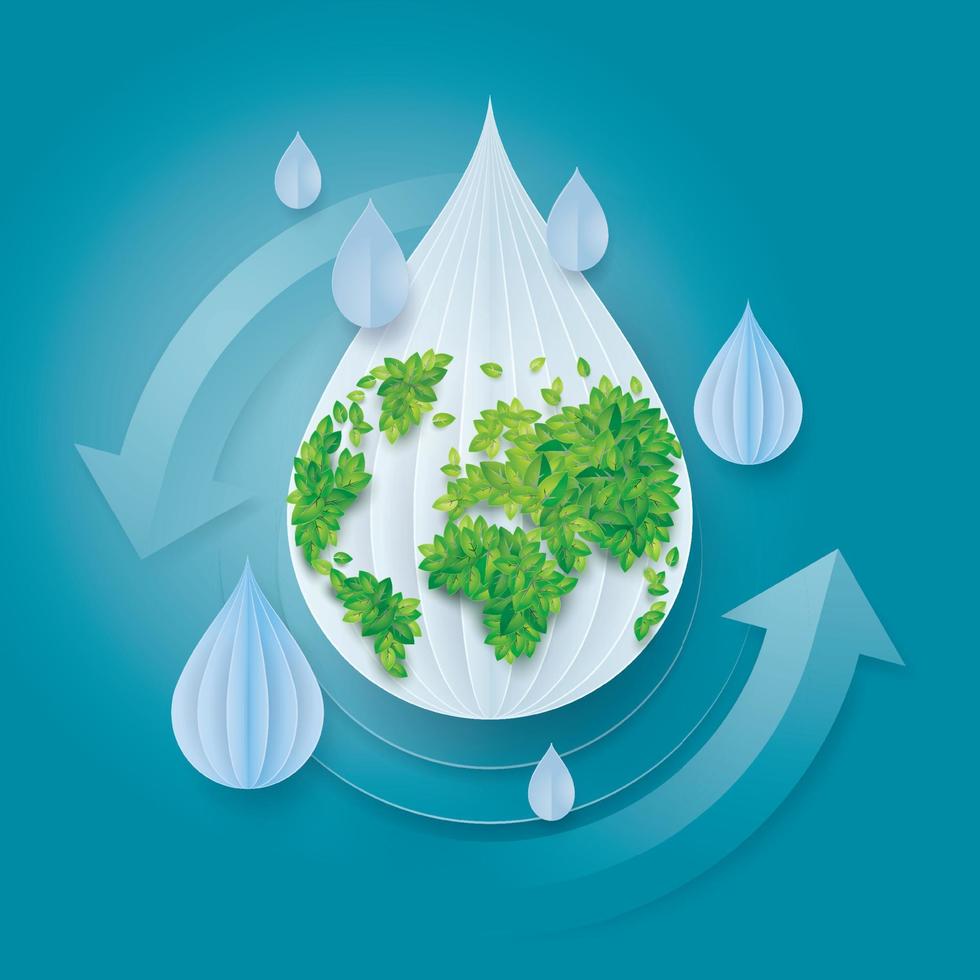 världsvattendagen, spara vatten rädda liv, pil återvinning vektor