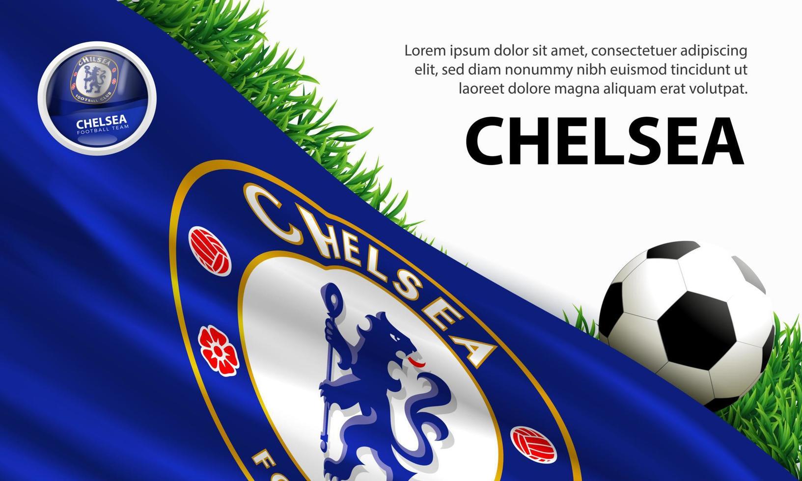 Chelsea-Flagge. Banner, Poster-Template-Design vektor