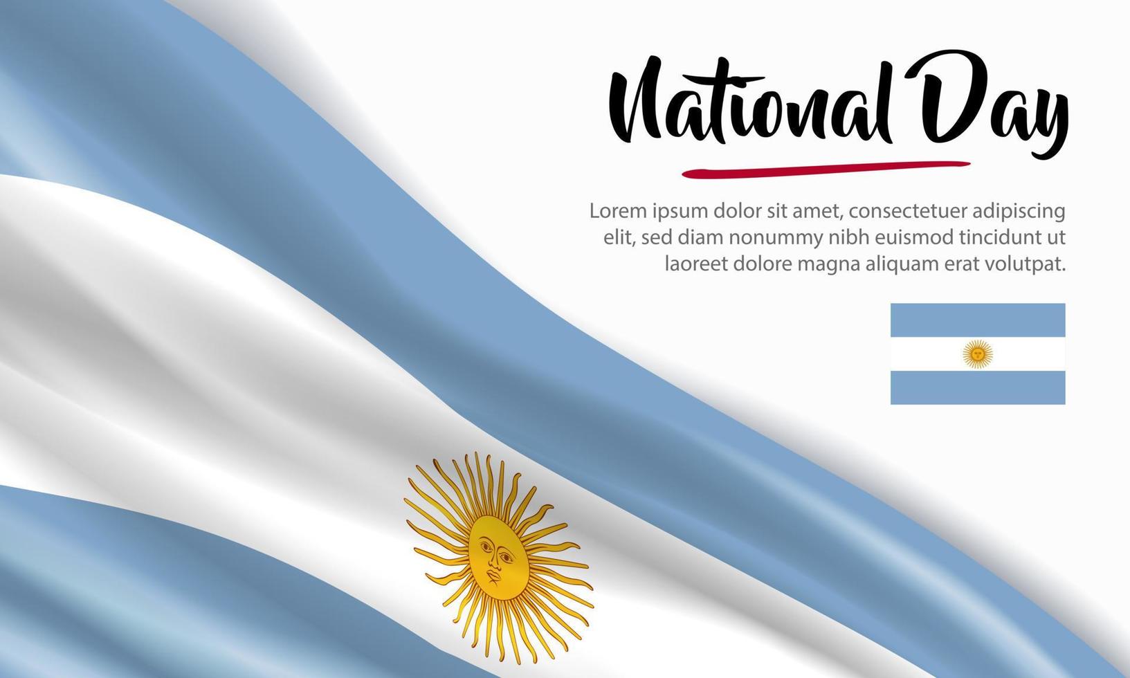 glücklicher nationaltag argentinien. Banner, Grußkarte, Flyer-Design. Poster-Template-Design vektor