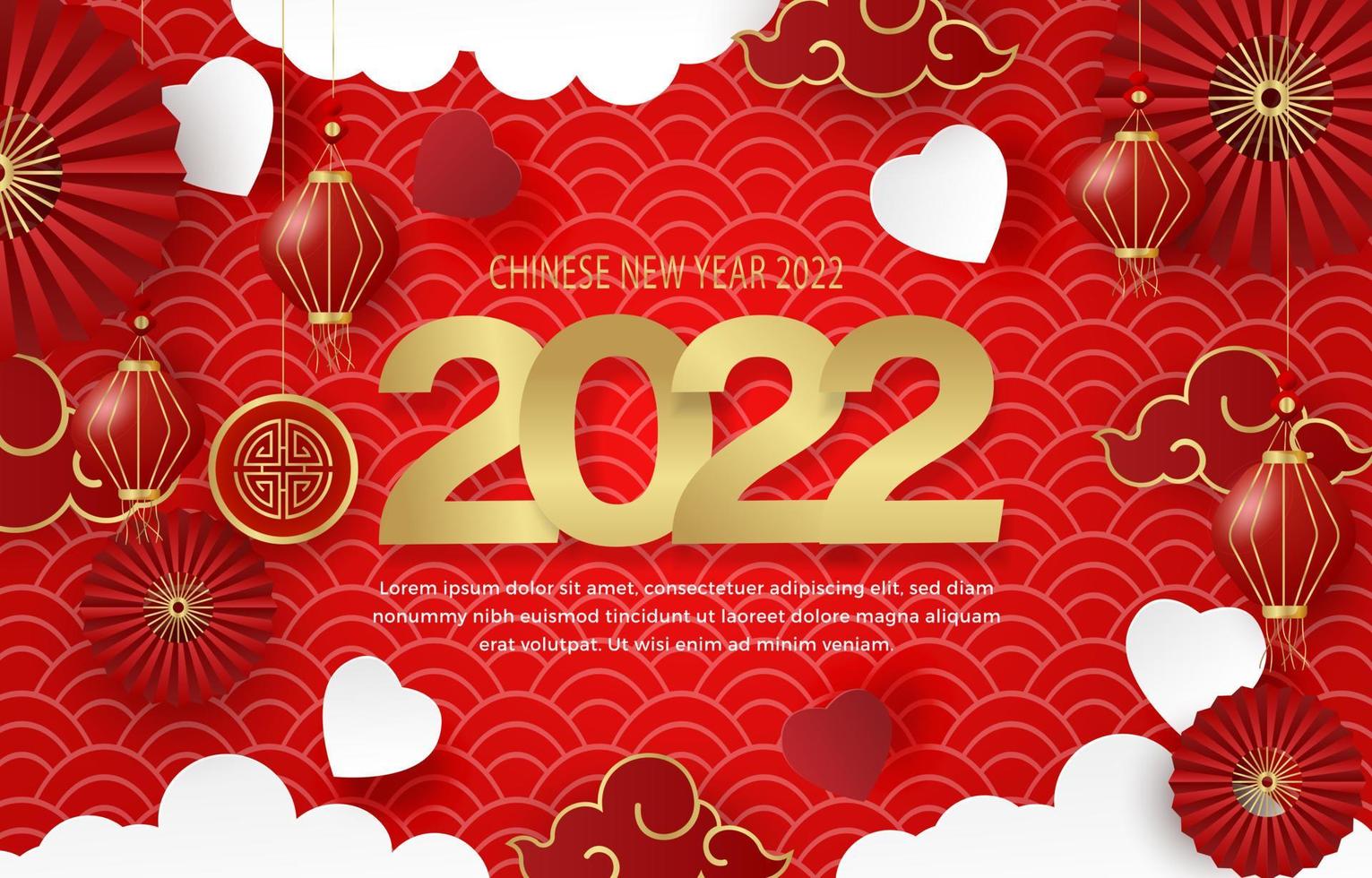 frohes chinesisches neujahr 2022. plakatdesign, flyer, grußkarte vektor