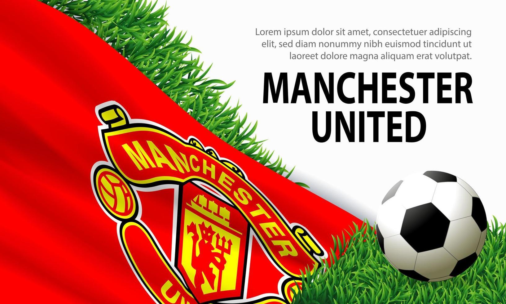 manchester united flagga. banner, affisch malldesign vektor