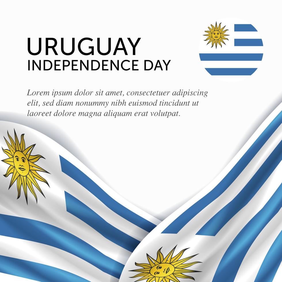 Jubiläumstag der Unabhängigkeit Uruguays. Banner, Grußkarte, Flyer-Design. Poster-Template-Design vektor