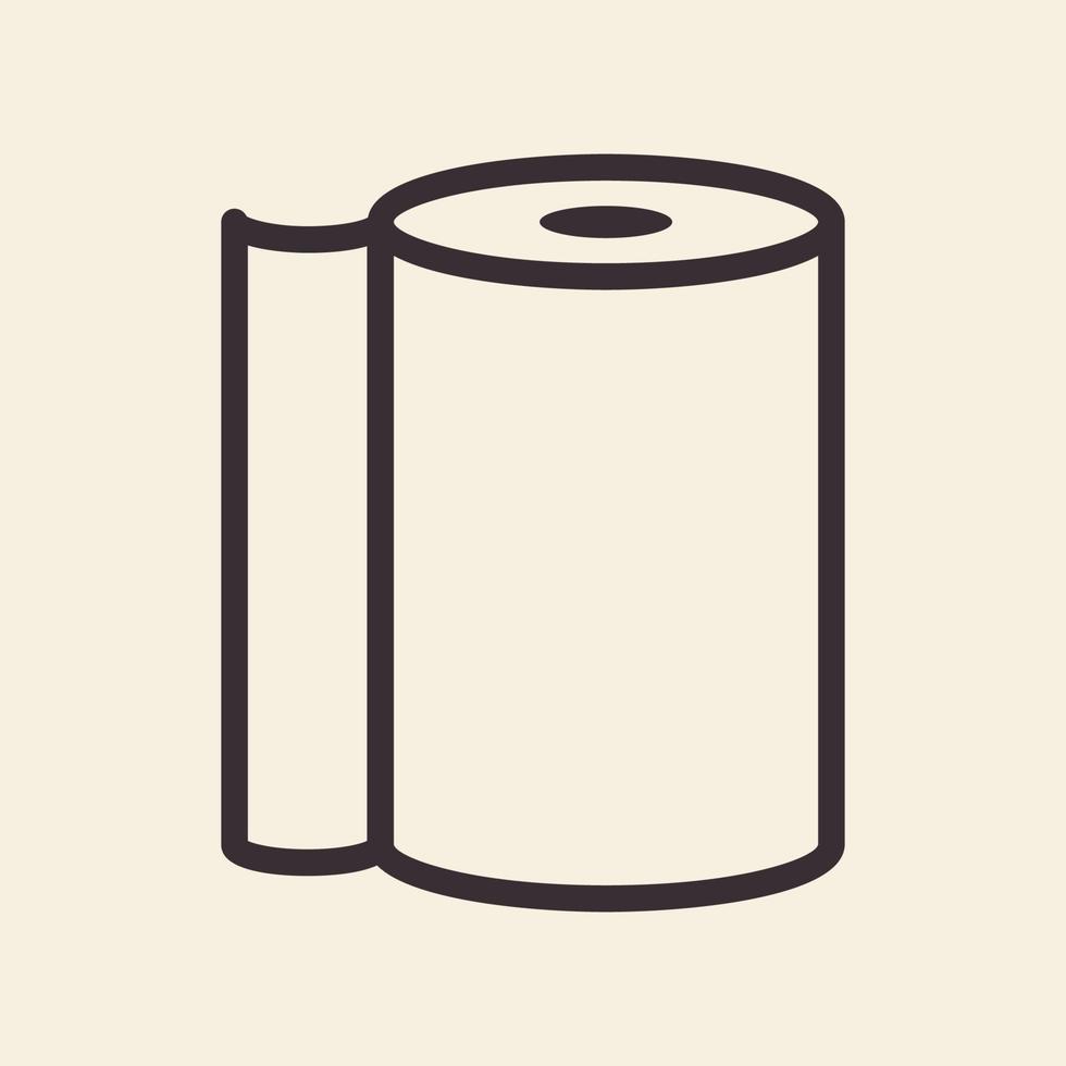 linje hipster toalettpapper rulle logotyp design vektor grafisk symbol ikon tecken illustration kreativ idé