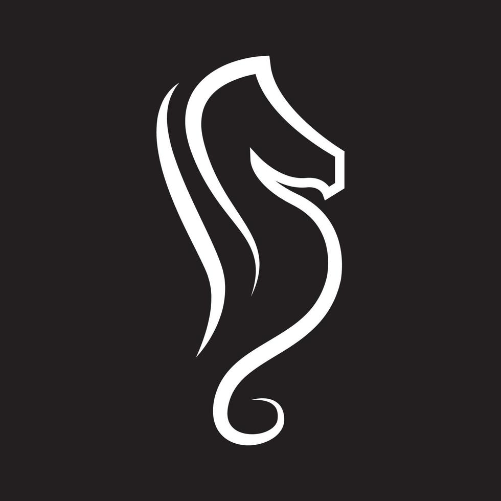 modern form sjöhäst logotyp symbol ikon vektor grafisk design illustration idé kreativ