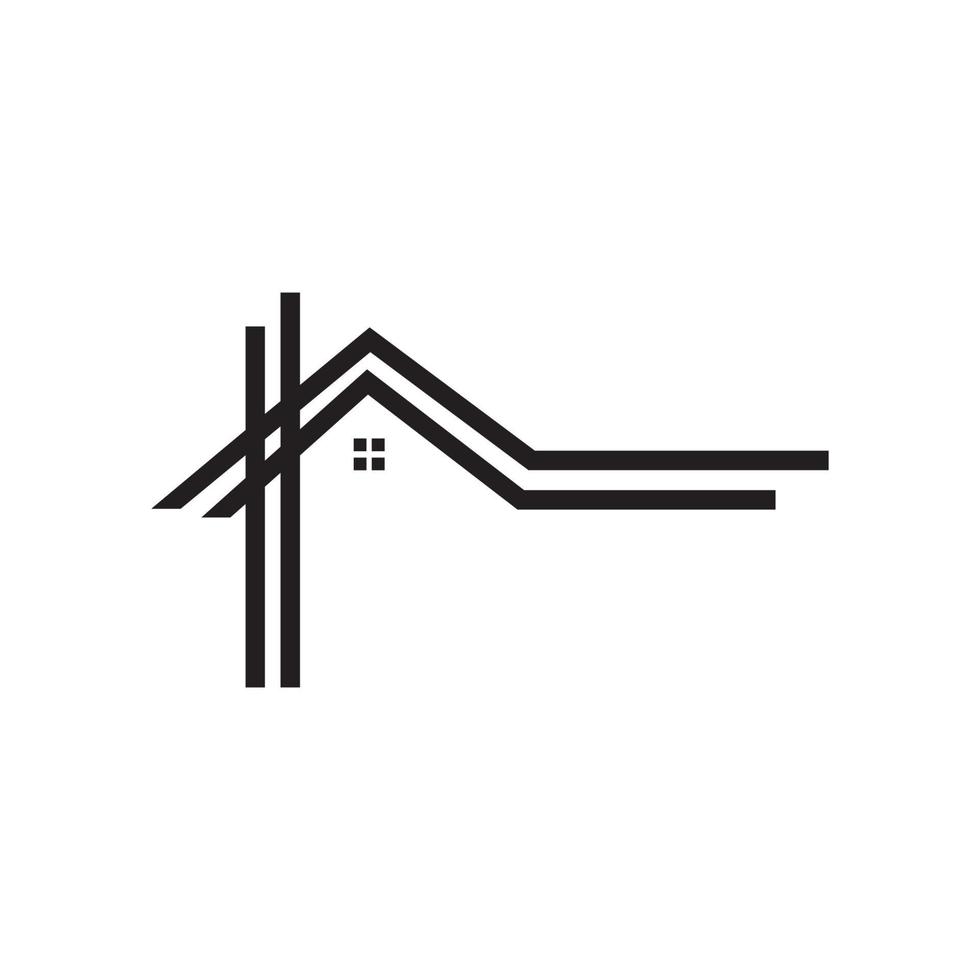 linje tak hem modern minimalistisk logotyp symbol ikon vektor grafisk design illustration idé kreativ