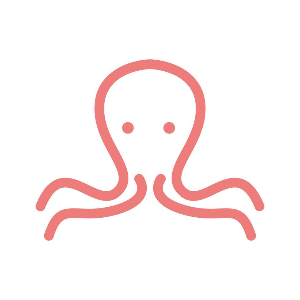 fette linie oktopus logo symbol symbol vektor grafik design illustration idee kreativ