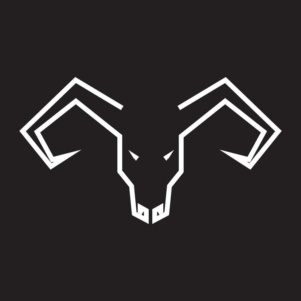 Linie Kuh einzigartiges Horn Logo Design Vektorgrafik Symbol Symbol Zeichen Illustration kreative Idee vektor