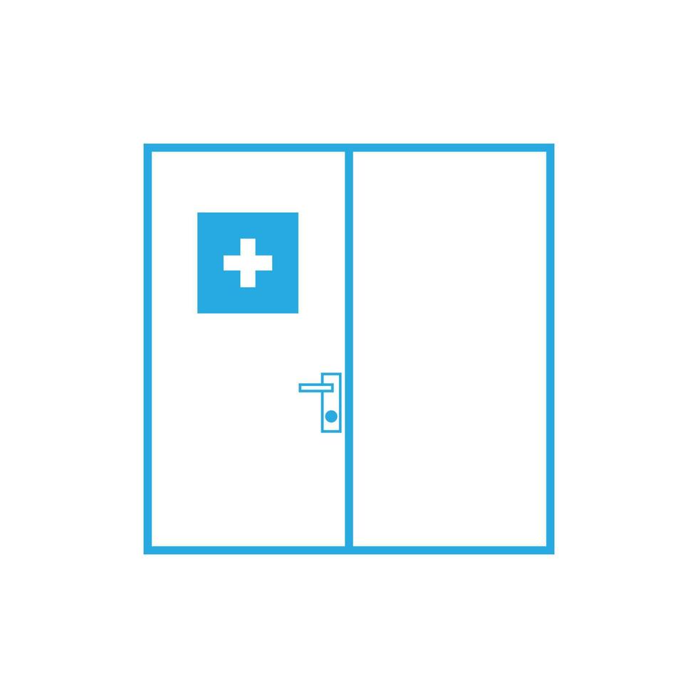 medicinsk dörr linje hälsovård enkel logotyp vektor ikon illustration design