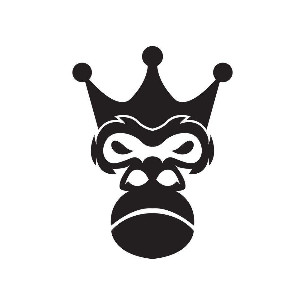 gesicht gorilla mit krone könig logo symbol symbol vektor grafik design illustration idee kreativ