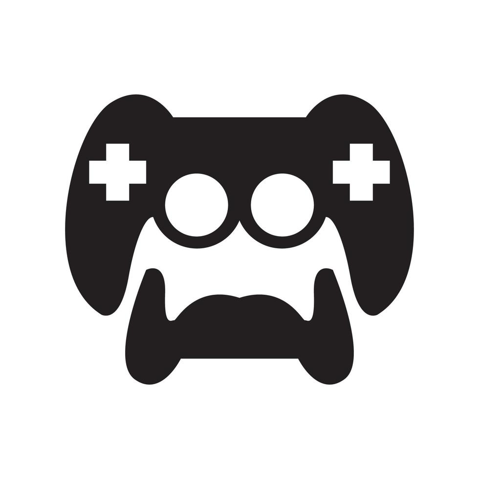 Hundegesicht mit Gamepad Logo Design Vektorgrafik Symbol Symbol Zeichen Illustration kreative Idee vektor