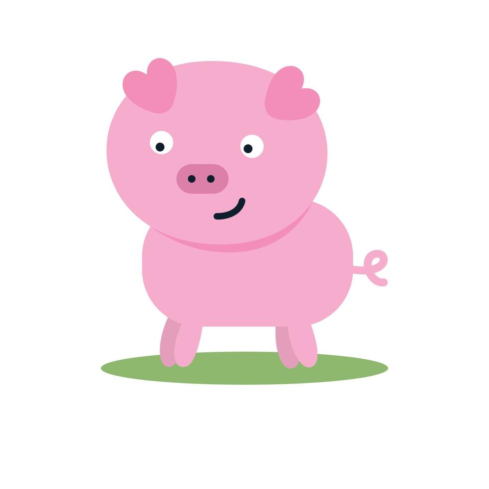 schwein oder ferkel oder schweinchen lächeln niedliche cartoon-logo-symbol-vektor-illustration vektor