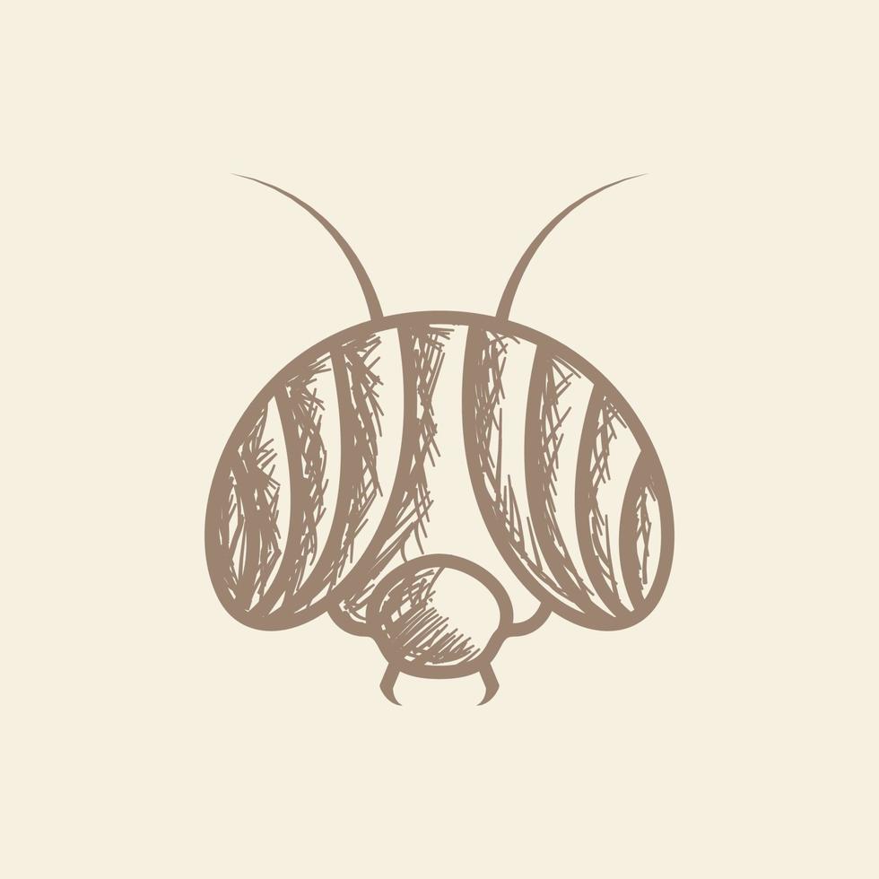 vintage huvud insekt trollslända logotyp symbol ikon vektor grafisk design illustration