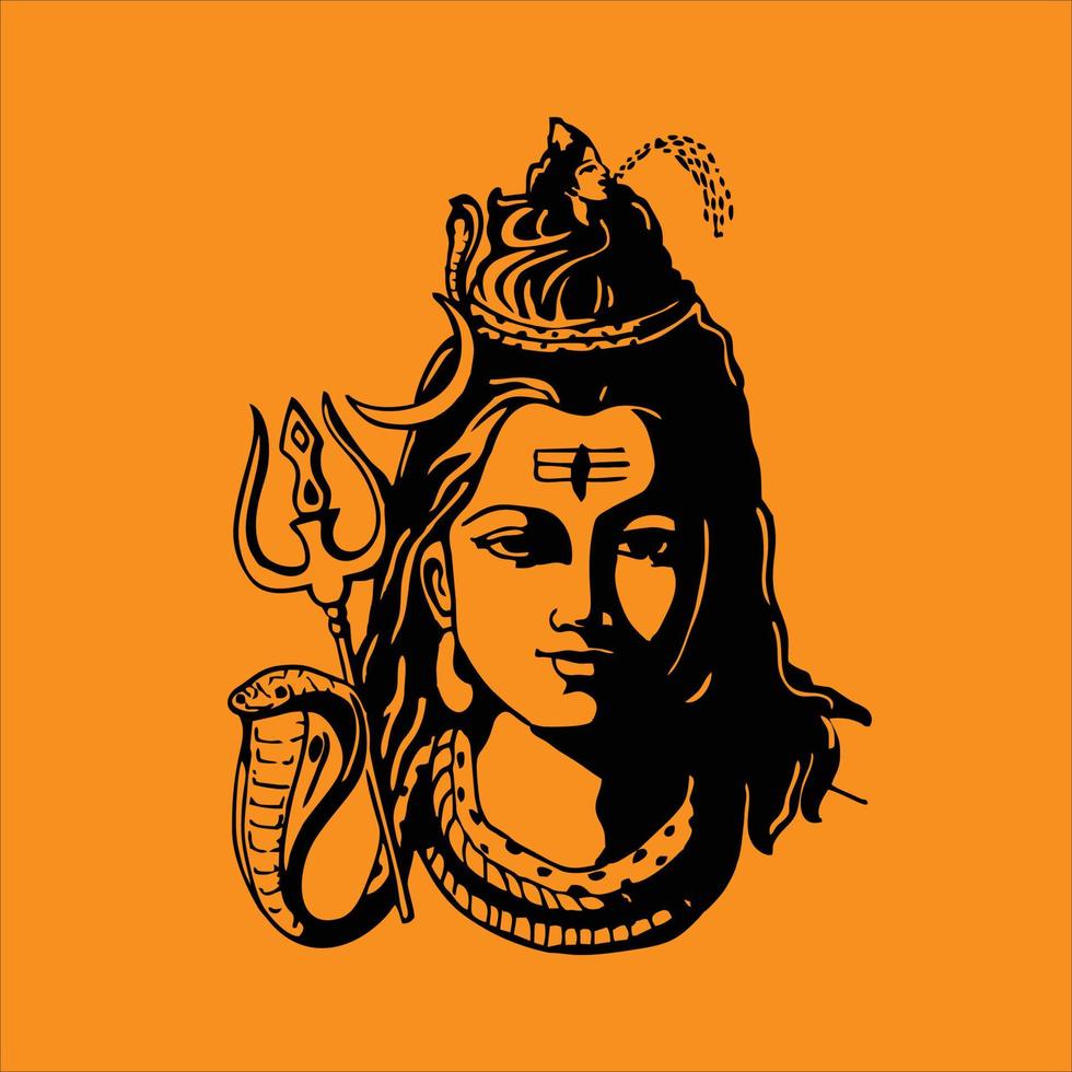 Lord Shiv Shankar Silhouettenhintergrund für Maha Shivratri vektor