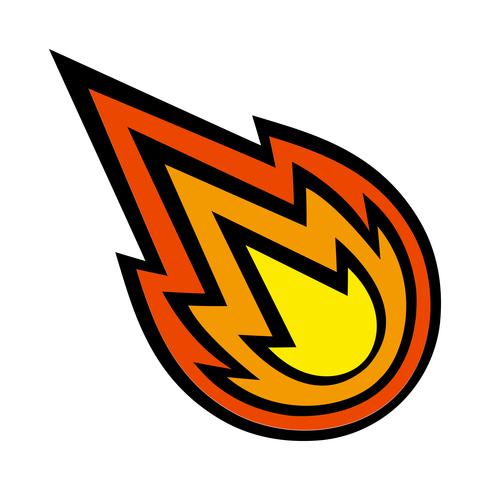 Heiße Flammen-Feuerballvektorkarikatur vektor
