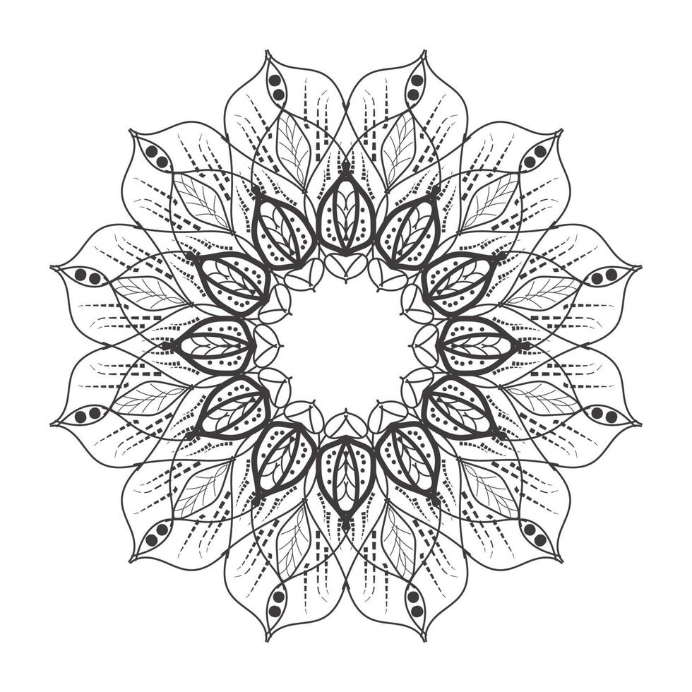 Mandalaförmiges kreisförmiges Muster mit der neuesten Kunst vektor