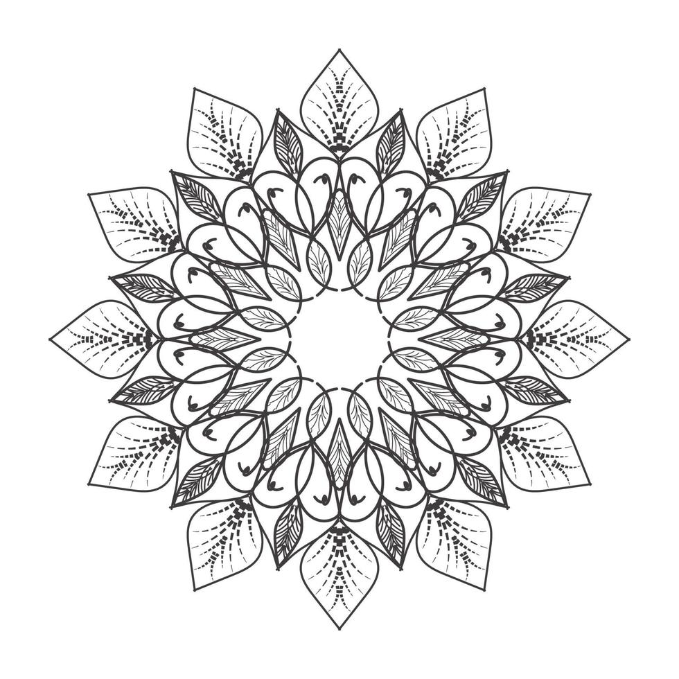 Mandalaförmiges kreisförmiges Muster mit der neuesten Kunst vektor