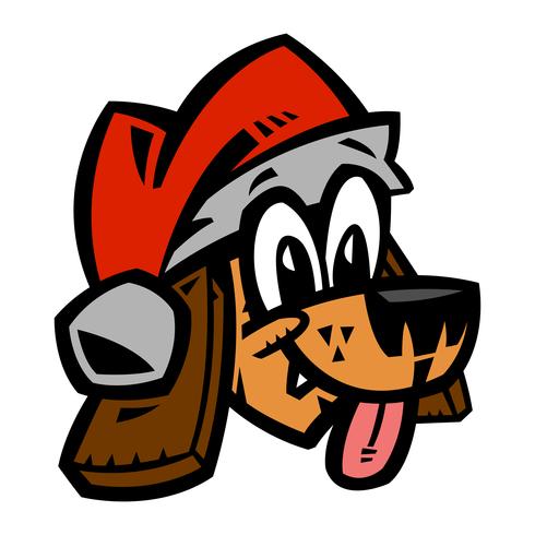 Cartoon Hund Weihnachtsmütze Weihnachten vektor