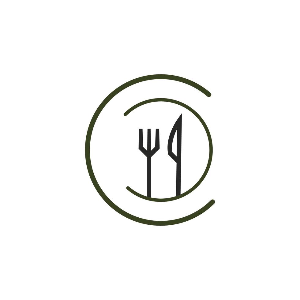 gaffel och sked restaurang logotyp vektor mall